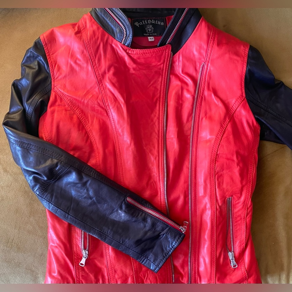 Italian leather jacket, 2-tone, butter soft!